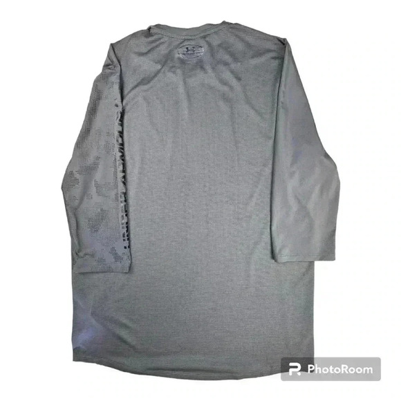 Under Armour HeatGear Fitted 3/4 sleeved shirt charcoal gray #1322105 Large - Picture 2 of 7